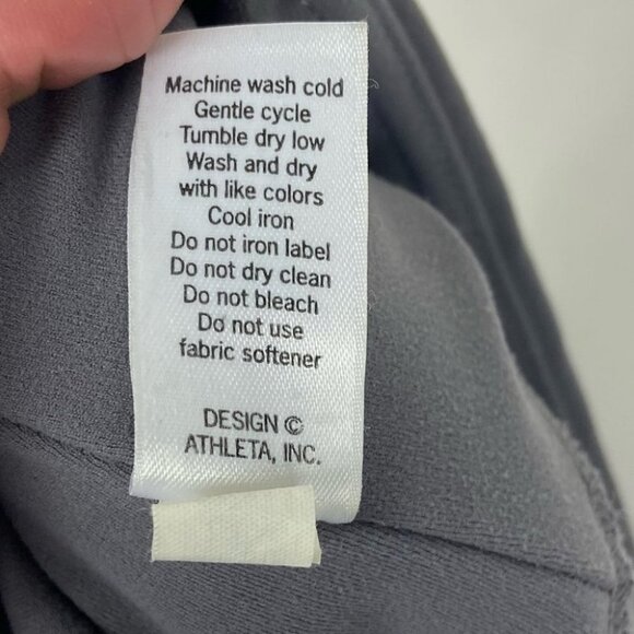 Athleta Silver Bells Stash Pocket Salutation Size XS Leggings Grey Compression - Picture 11 of 15